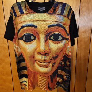 EGYPT PHARAOH Shirt LARGE Short Sleeve Jersey Style Front GOLD BLACK Apostasy B4